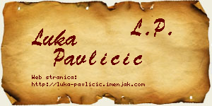 Luka Pavličić vizit kartica